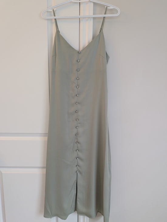 Dex Dresses & Skirts - Satin Slip Dress in Sage Green